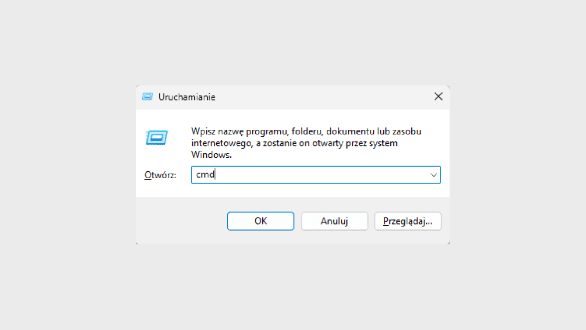 Uruchamianie wiersza poleceń